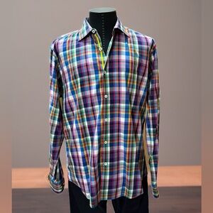 Bugatchi Vibrant Plaid Button Down Shirt